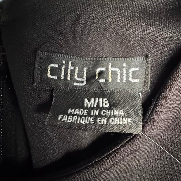 NEW City Chic Moonlight High/Low Cutaway Shoulder Racerback Dress Women 18 Black - Picture 12 of 14